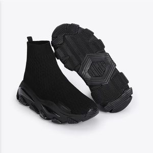 Kurt Geiger Lettie Knit Sock Drench (Black Knit Sneaker, Sock Sneaker, High Top)